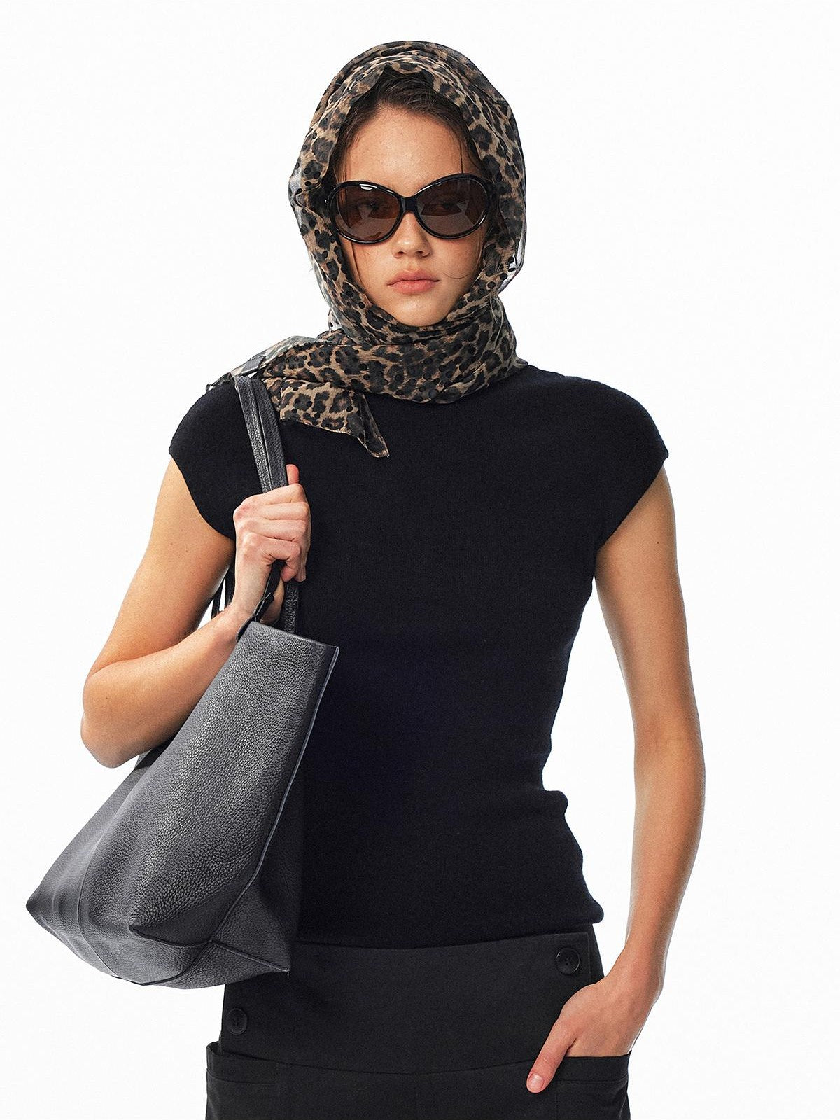 ALINNV Leopard Print Retro Rectangle Women&