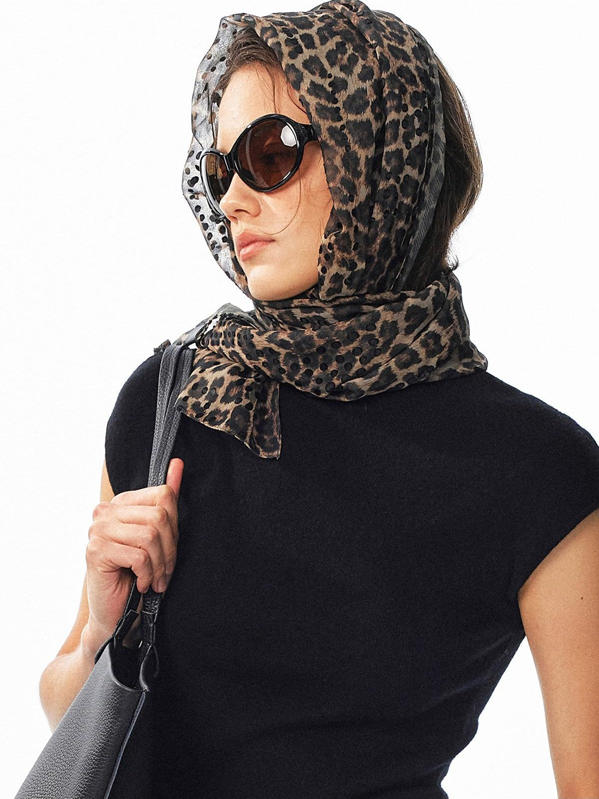 ALINNV Leopard Print Retro Rectangle Women&