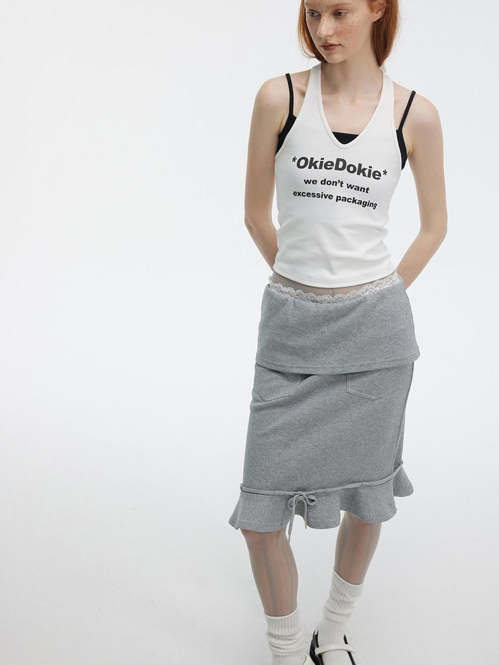 ALINNV Letter Print Halter Neck Cropped Slim Fit Women&