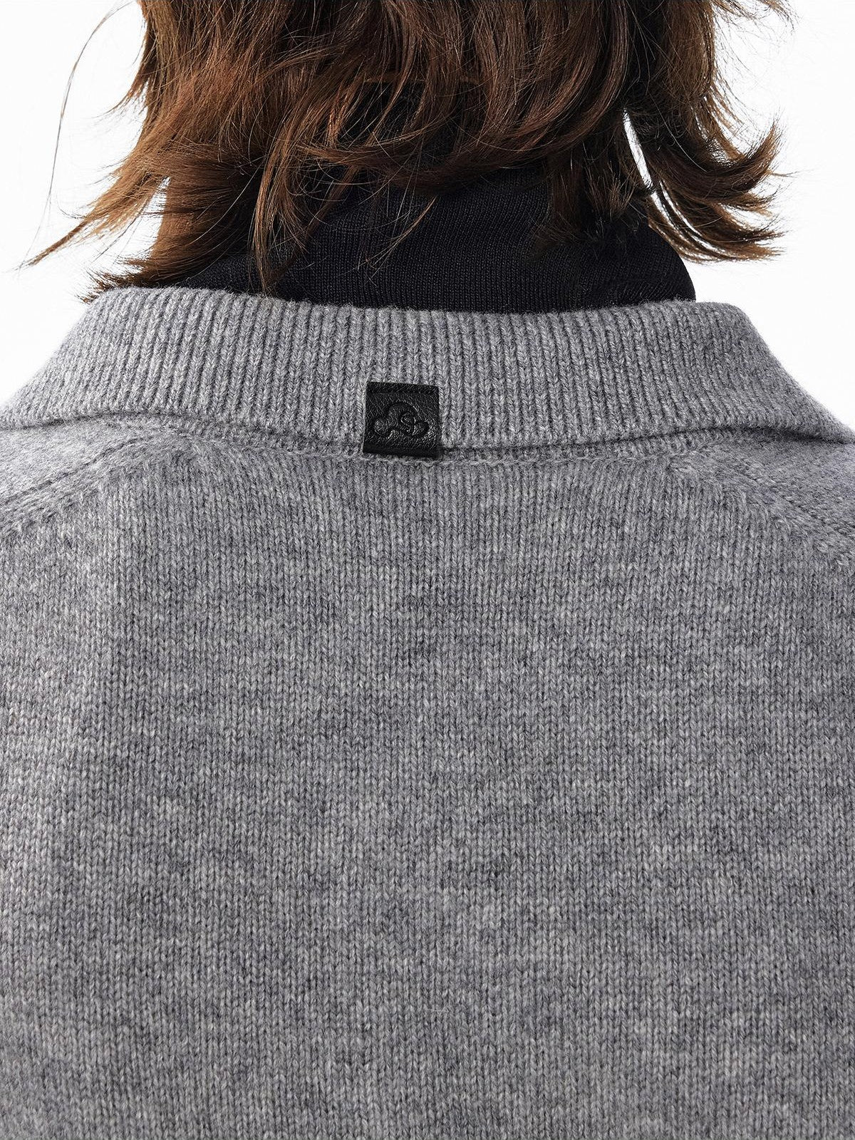 ALINNV Loose Henley Pure Wool Long Sleeve Button Placket Women&