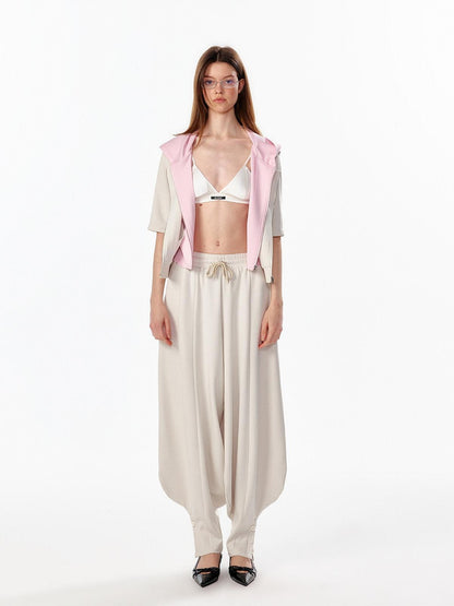 ALINNV Oatmeal Gray Structured Cut Wide Split Hem Women&