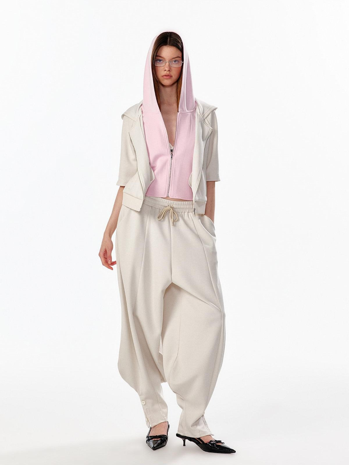 ALINNV Oatmeal Gray Structured Cut Wide Split Hem Women&