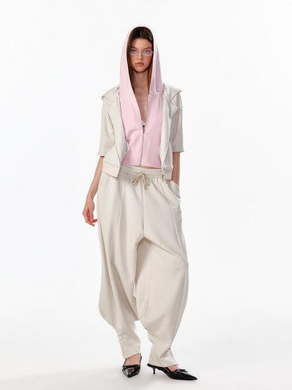 ALINNV Oatmeal Gray Structured Cut Wide Split Hem Women&