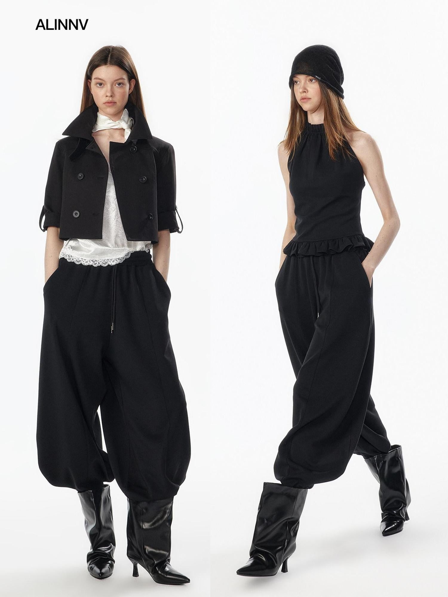 ALINNV Oatmeal Gray Structured Cut Wide Split Hem Women&