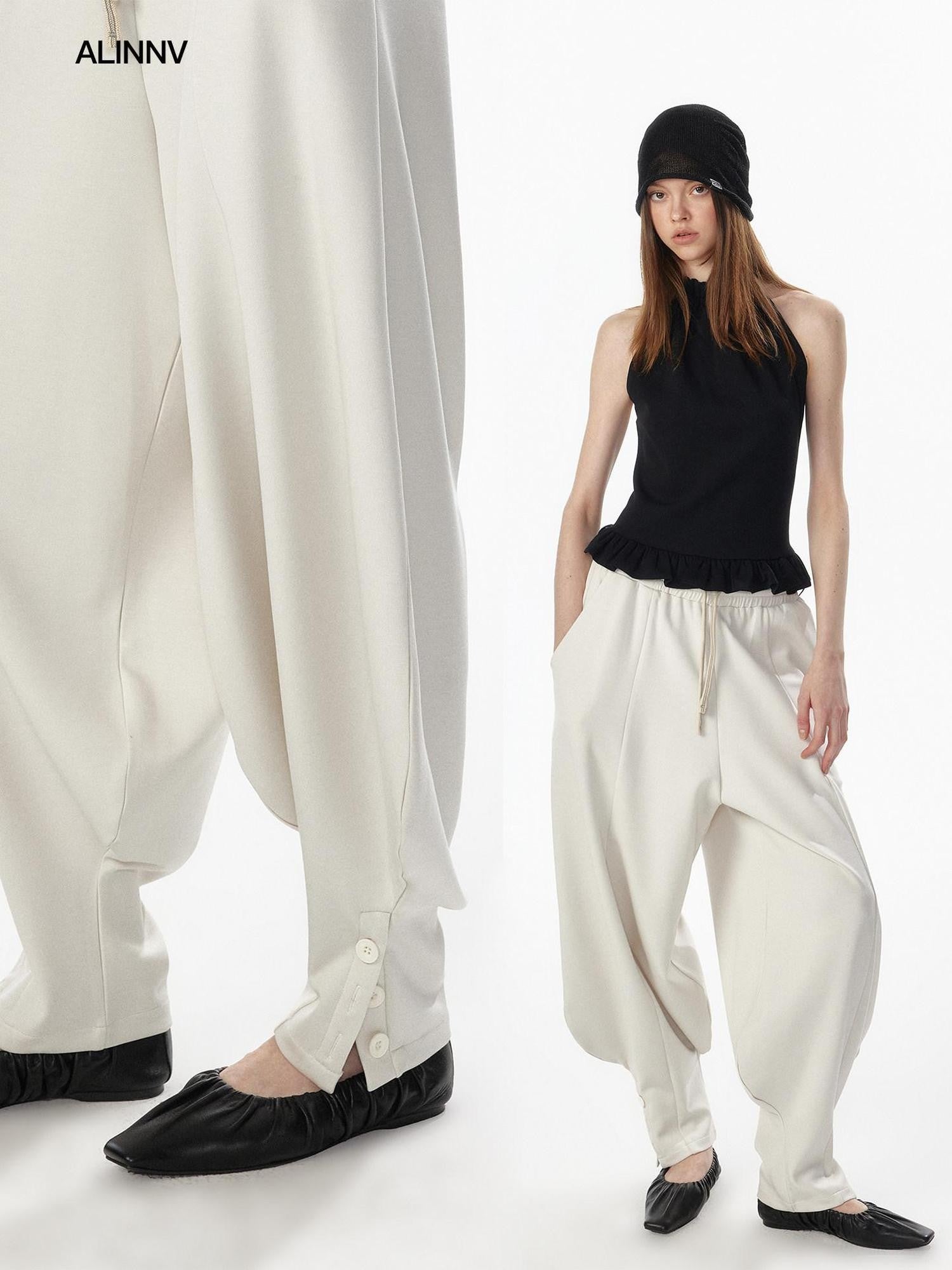 ALINNV Oatmeal Gray Structured Cut Wide Split Hem Women&