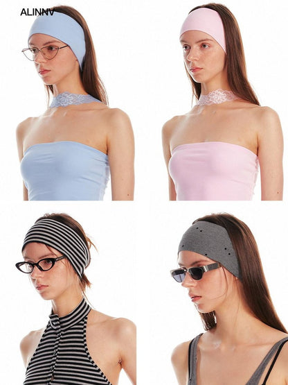 ALINNV Pink Blue Minimalist Fashionable Versatile Women&