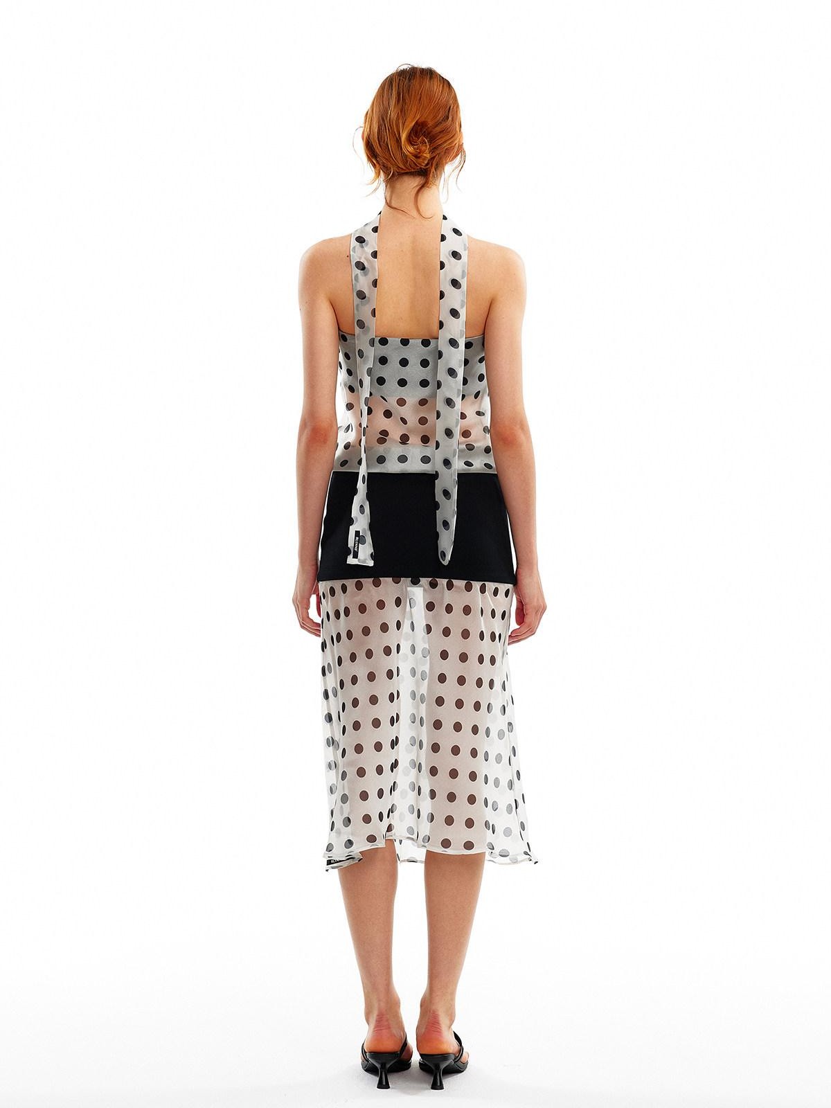ALINNV Pink Polka Dot Asymmetrical Strapless A Line Women&