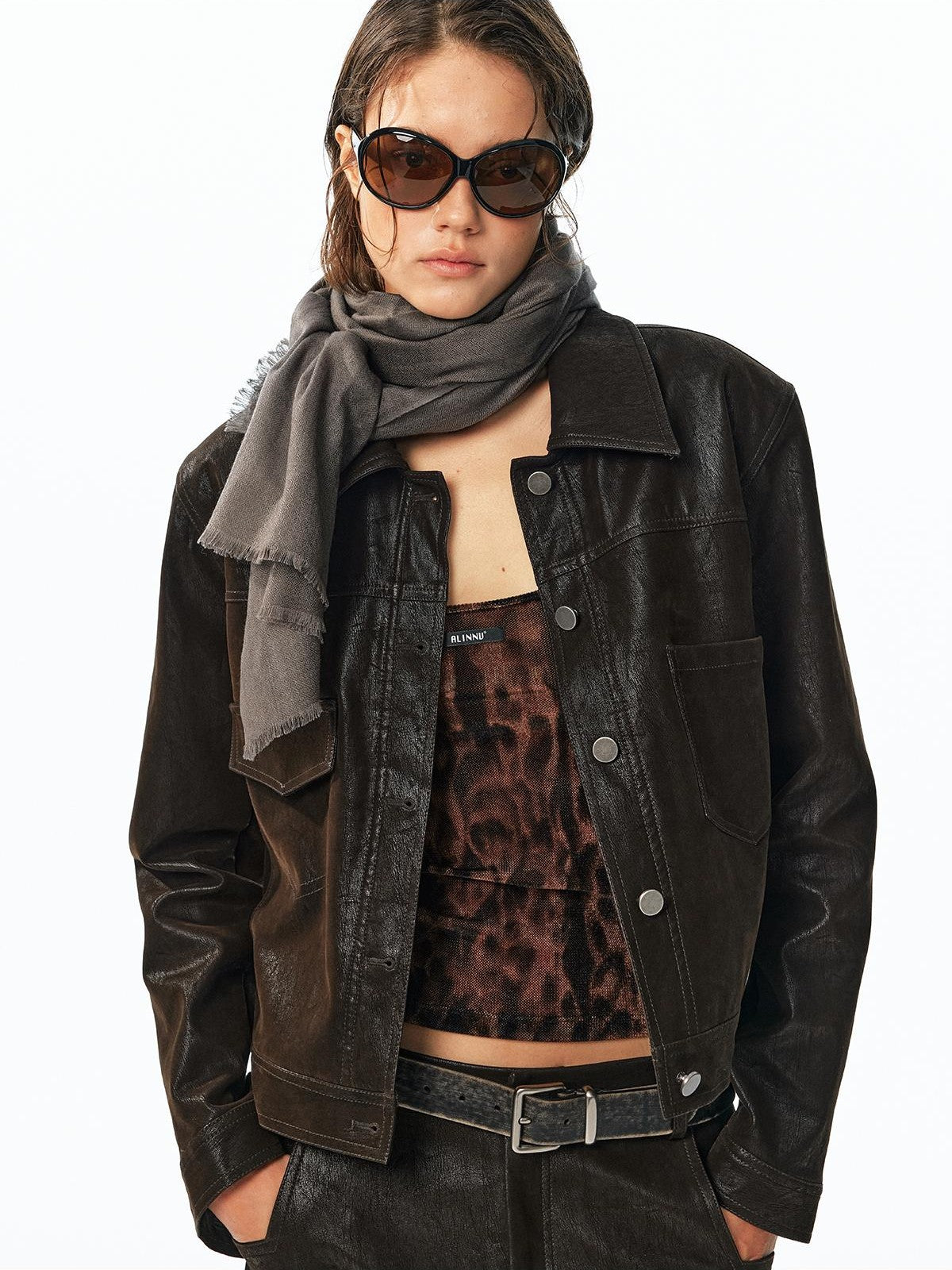 ALINNV Plaid Silk Cashmere Blend Women&