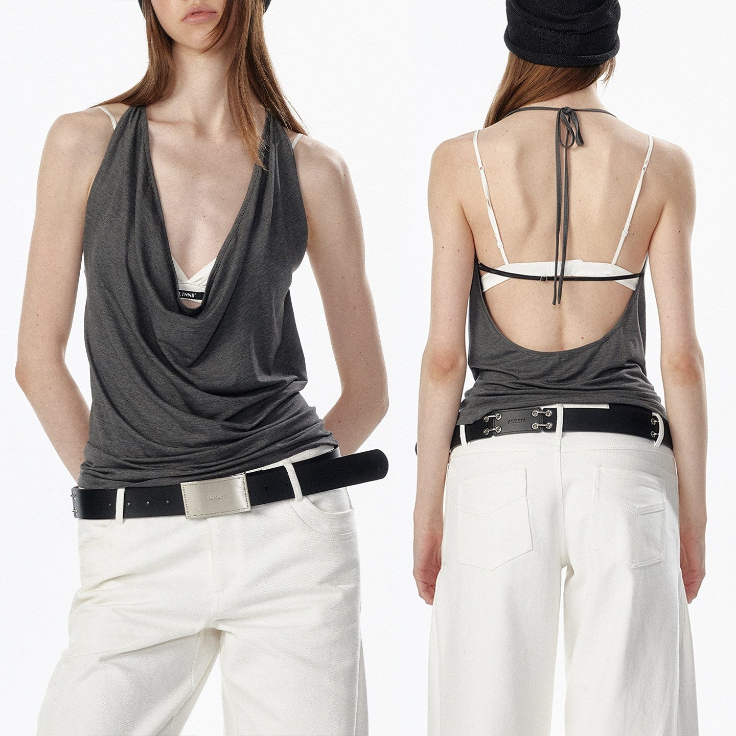 ALINNV_Plunging_Deep_V_Halter_Tie_Backless_Strappy_Slim_Women&