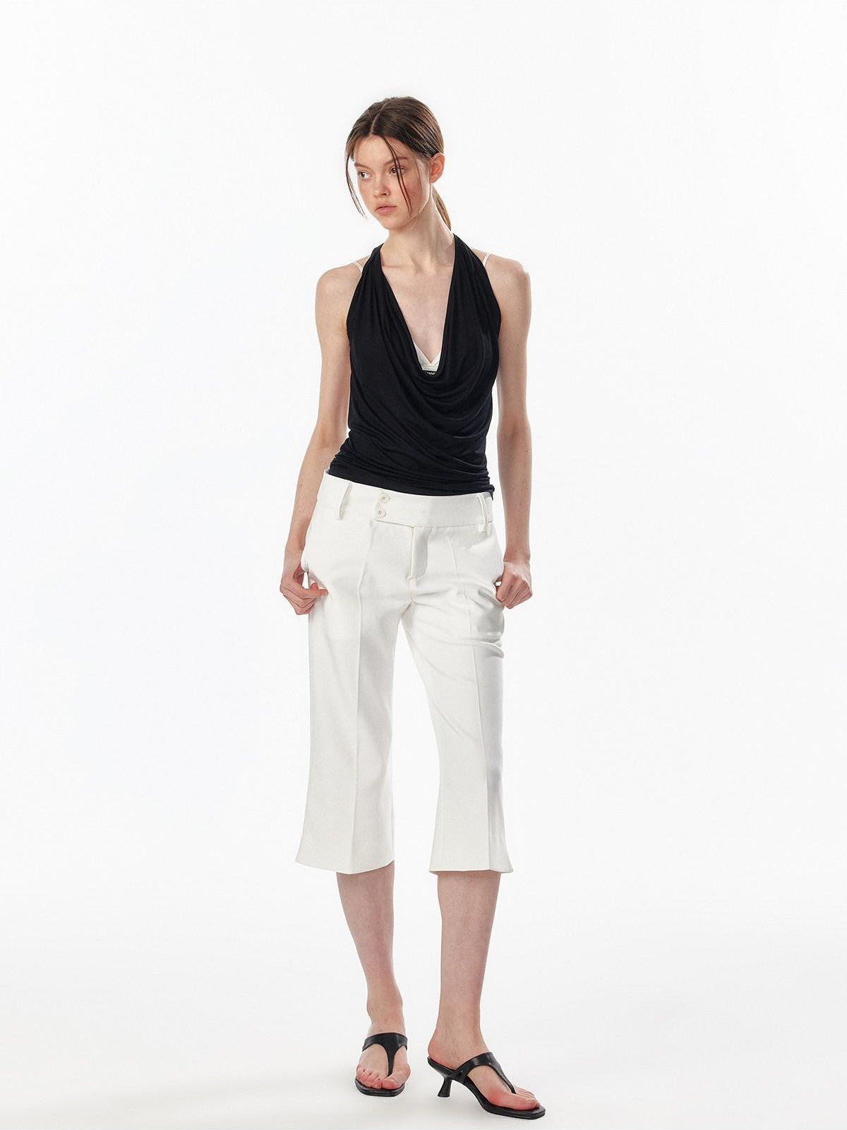 ALINNV Plunging Deep V Halter Tie Backless Strappy Slim Women&
