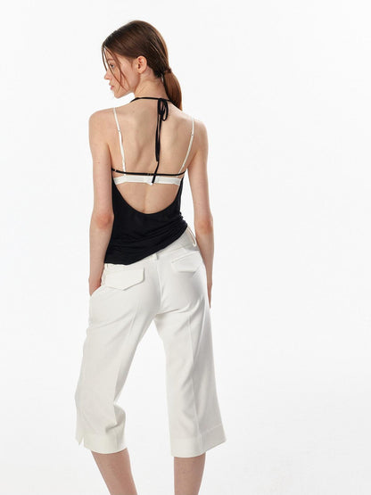 ALINNV Plunging Deep V Halter Tie Backless Strappy Slim Women&