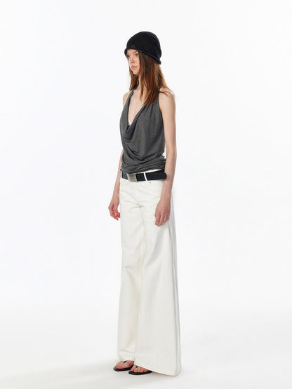 ALINNV Plunging Deep V Halter Tie Backless Strappy Slim Women&