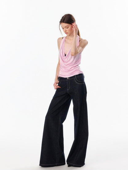 ALINNV Plunging Deep V Halter Tie Backless Strappy Slim Women&