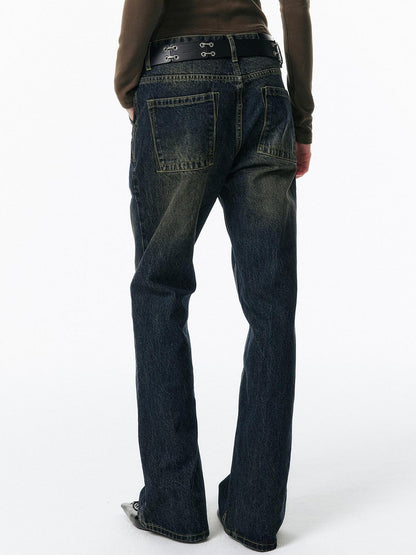 ALINNV Retro Washed Low Rise Micro Flare Women&