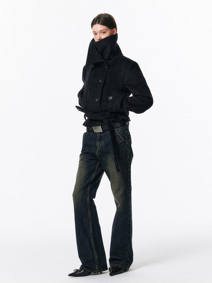 ALINNV Retro Washed Low Rise Micro Flare Women&