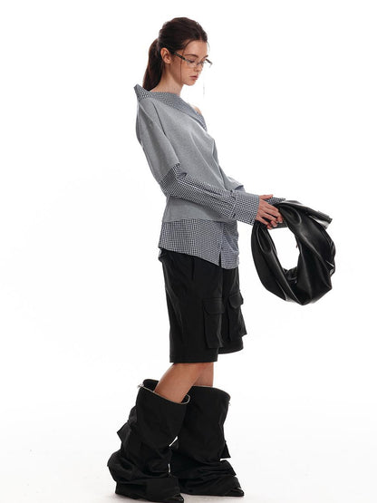 ALINNV STUDIO Asymmetric Off Shoulder Layered Blouse