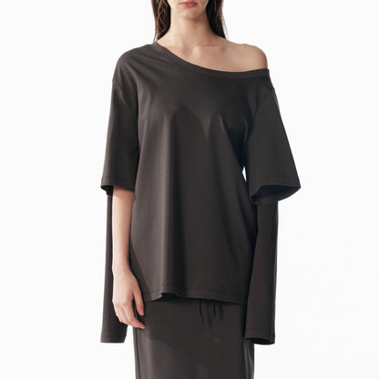 ALINNV_STUDIO_Asymmetrical_Sleeve_Off_Shoulder_T-shirt_And_Skirt_Set_MISSTT