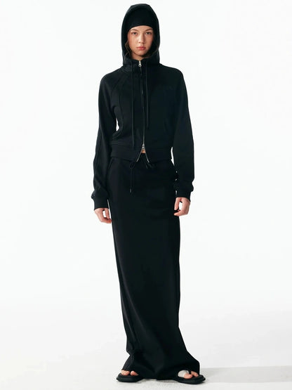 ALINNV STUDIO Asymmetrical Sleeve Off Shoulder T-shirt And Skirt Set T-shirt