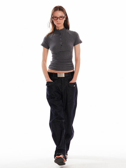 ALINNV STUDIO Backless Slim Fit T Shirt Women Summer 2025