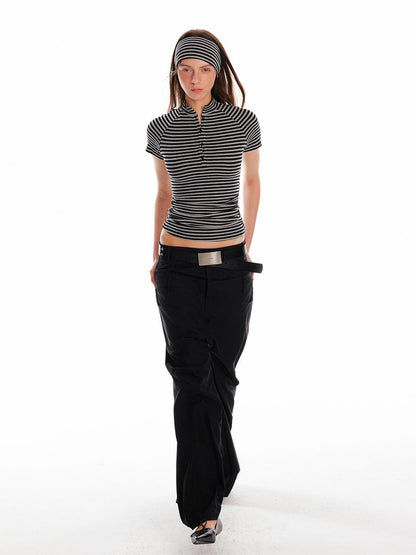 ALINNV STUDIO Backless Slim Fit T Shirt Women Summer 2025