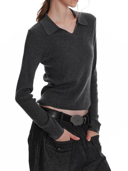 ALINNV STUDIO Basic Turn Collar Layering Shirt With Sleeveless Vest