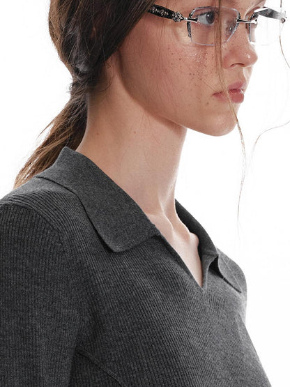 ALINNV STUDIO Basic Turn Collar Layering Shirt With Sleeveless Vest