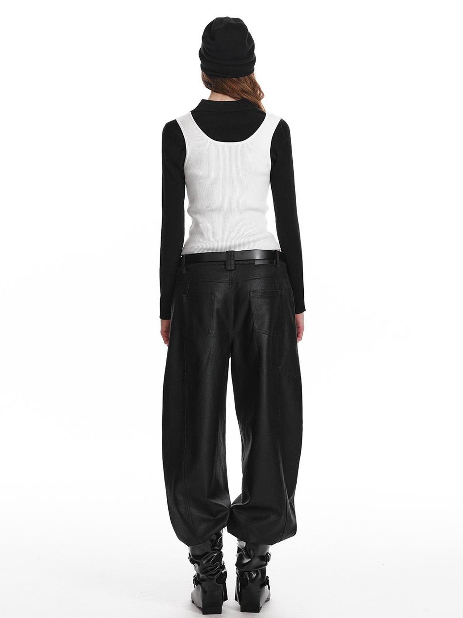 ALINNV STUDIO Basic Turn Collar Layering Shirt With Sleeveless Vest