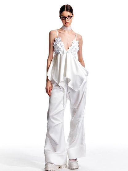 ALINNV STUDIO Butterfly Bow Asymmetric Hem Camisole Top