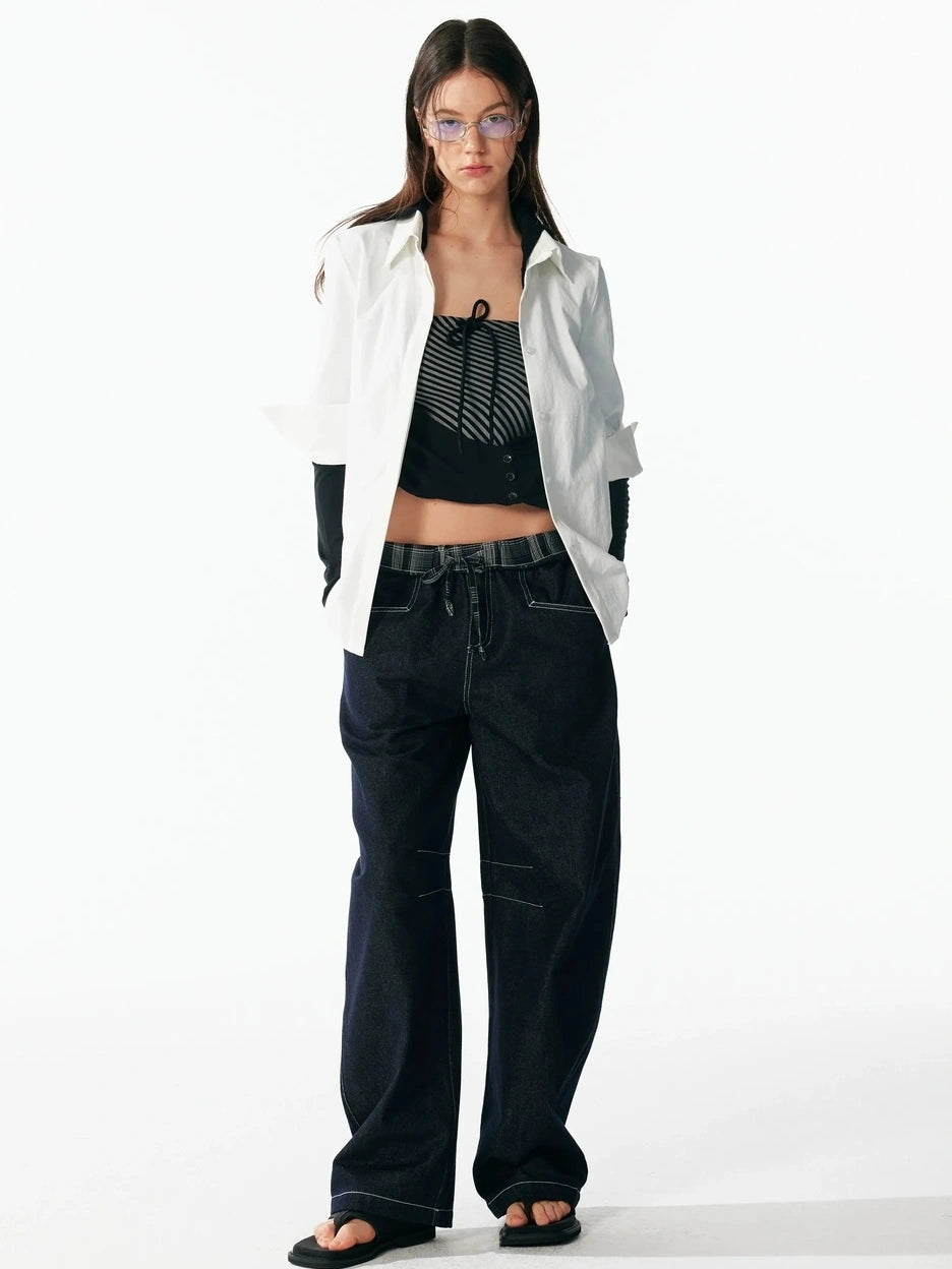 ALINNV STUDIO Classic Cropped Turn Cuff Shirt Shirts