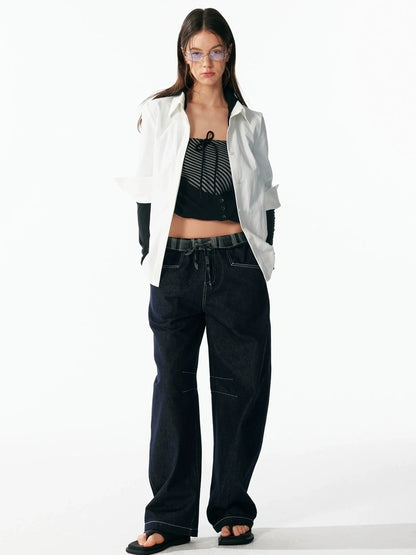 ALINNV STUDIO Classic Cropped Turn Cuff Shirt Shirts