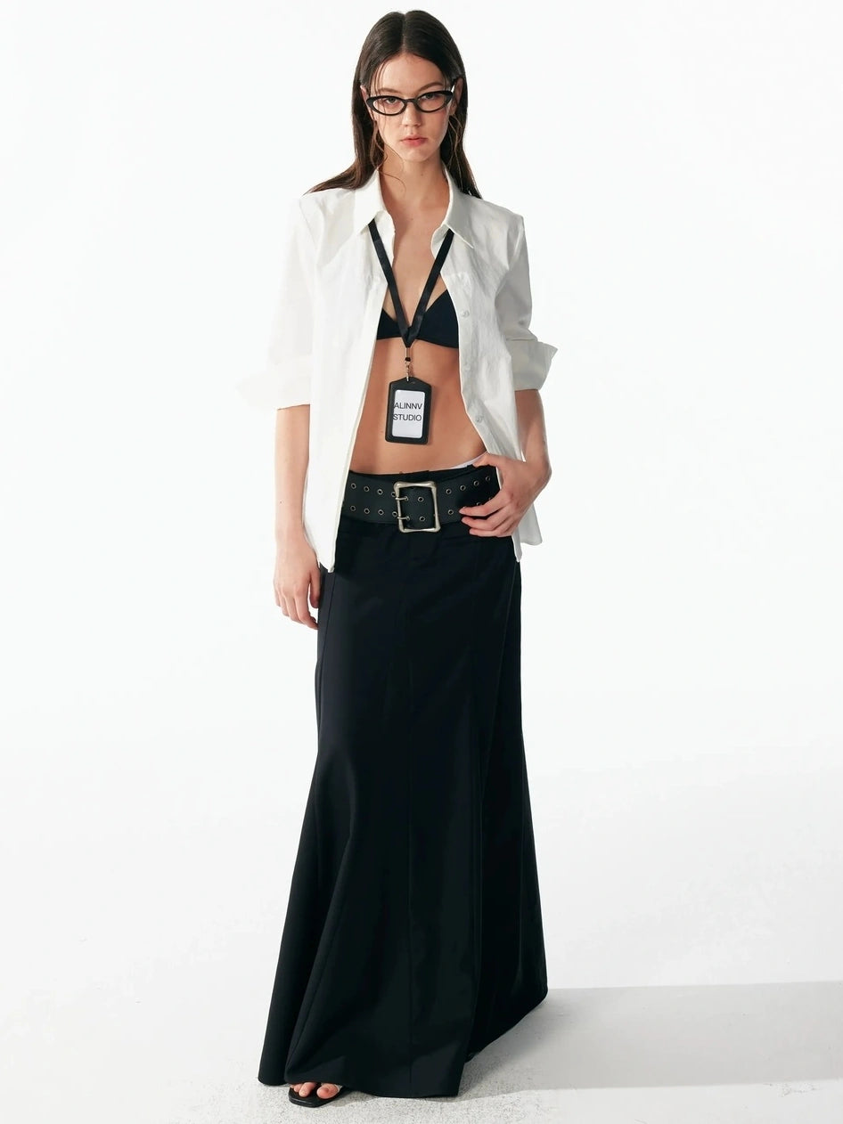 ALINNV STUDIO Classic Cropped Turn Cuff Shirt Shirts