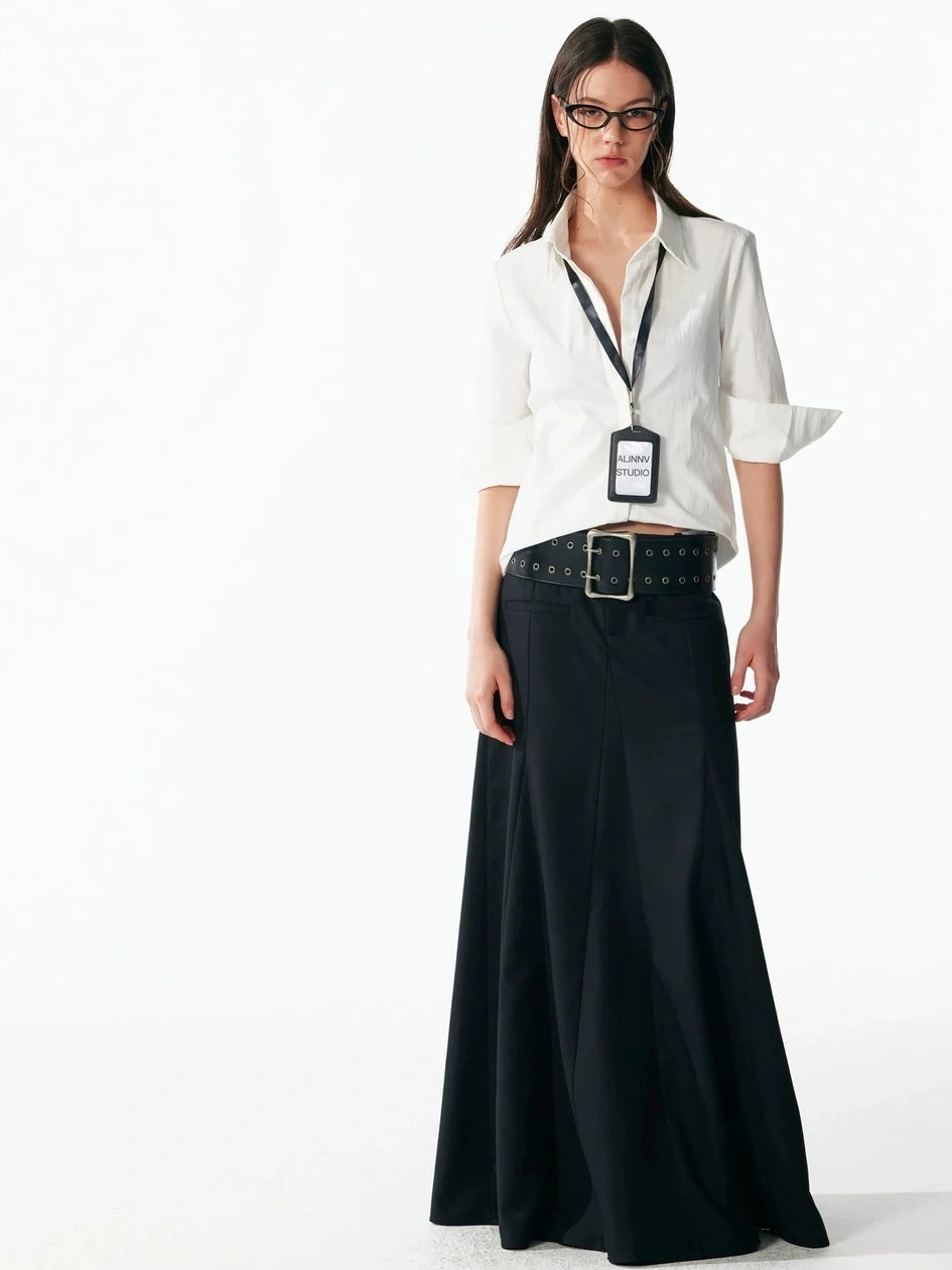 ALINNV STUDIO Classic Cropped Turn Cuff Shirt Shirts