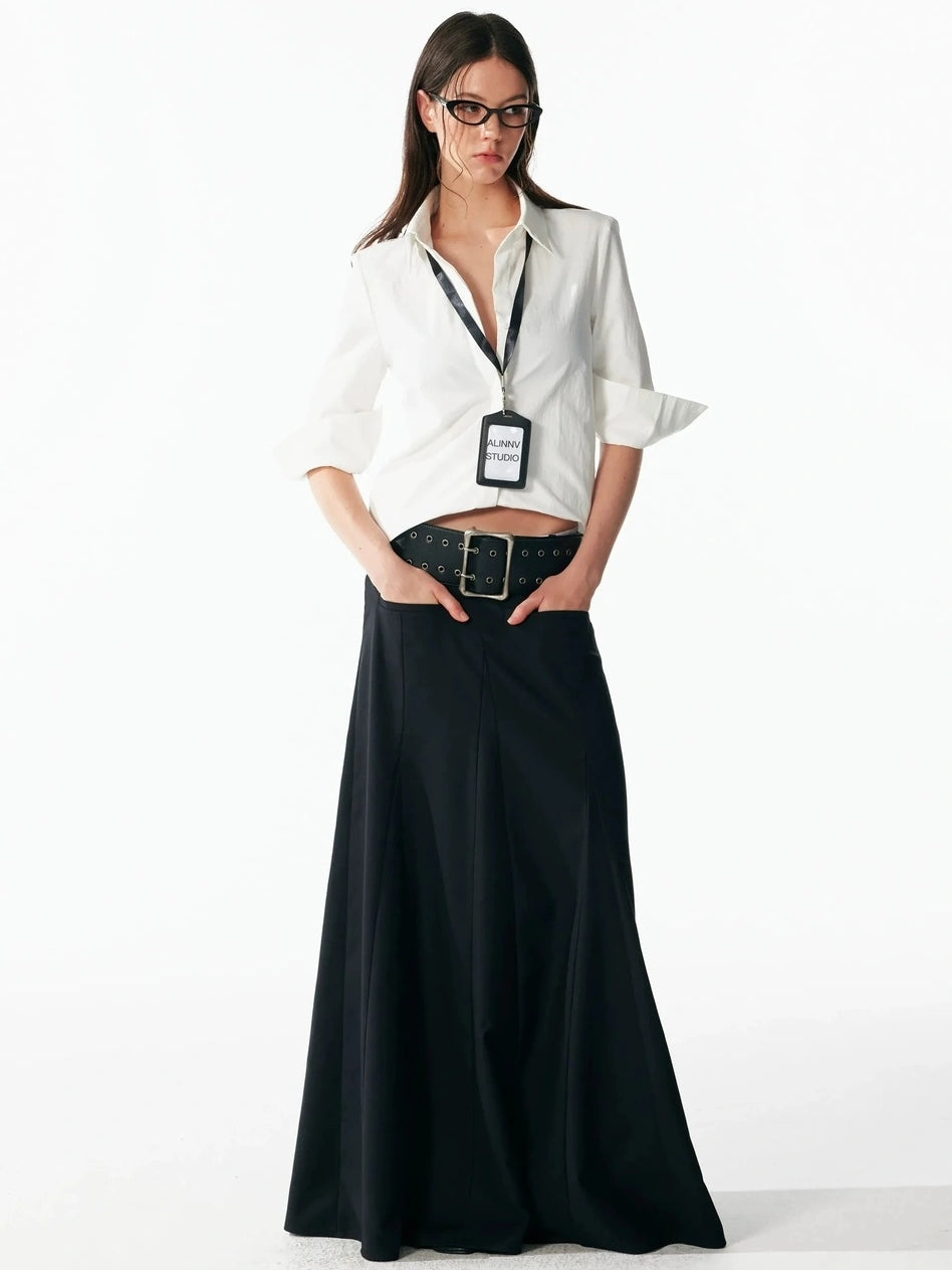 ALINNV STUDIO Classic Cropped Turn Cuff Shirt Shirts