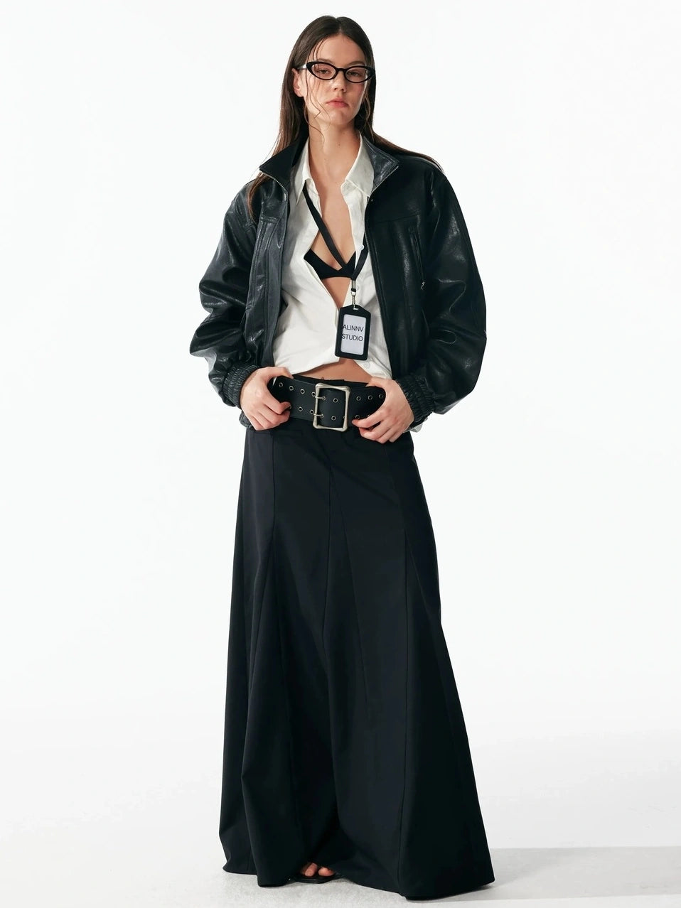 ALINNV STUDIO Classic Cropped Turn Cuff Shirt Shirts