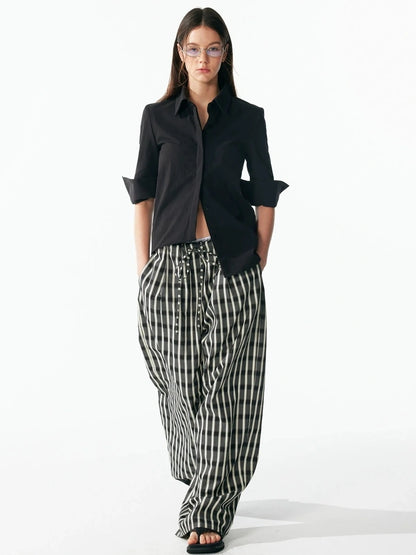 ALINNV STUDIO Classic Cropped Turn Cuff Shirt Shirts