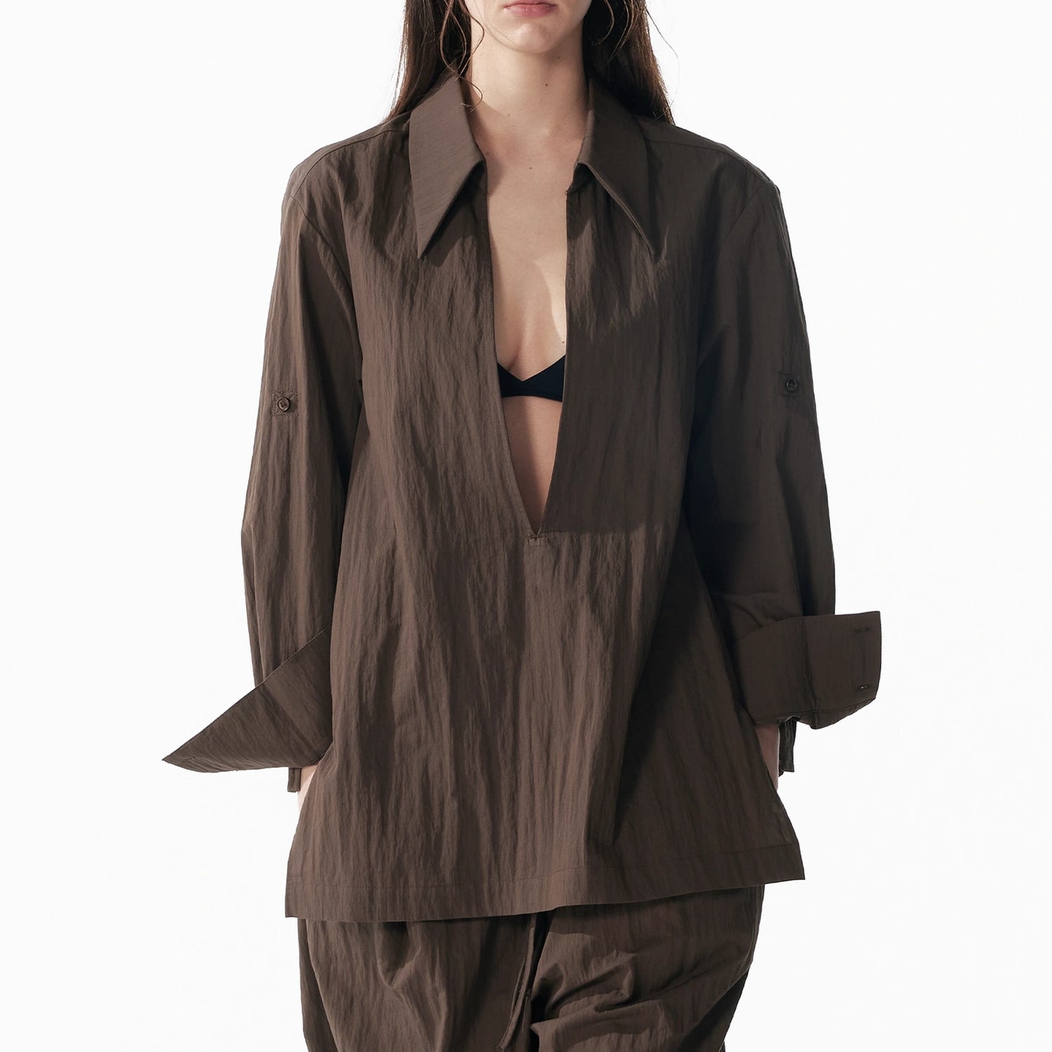 ALINNV_STUDIO_Deep_V_Linen_Shirt_Wide_Leg_Pants_Set_MISSTT