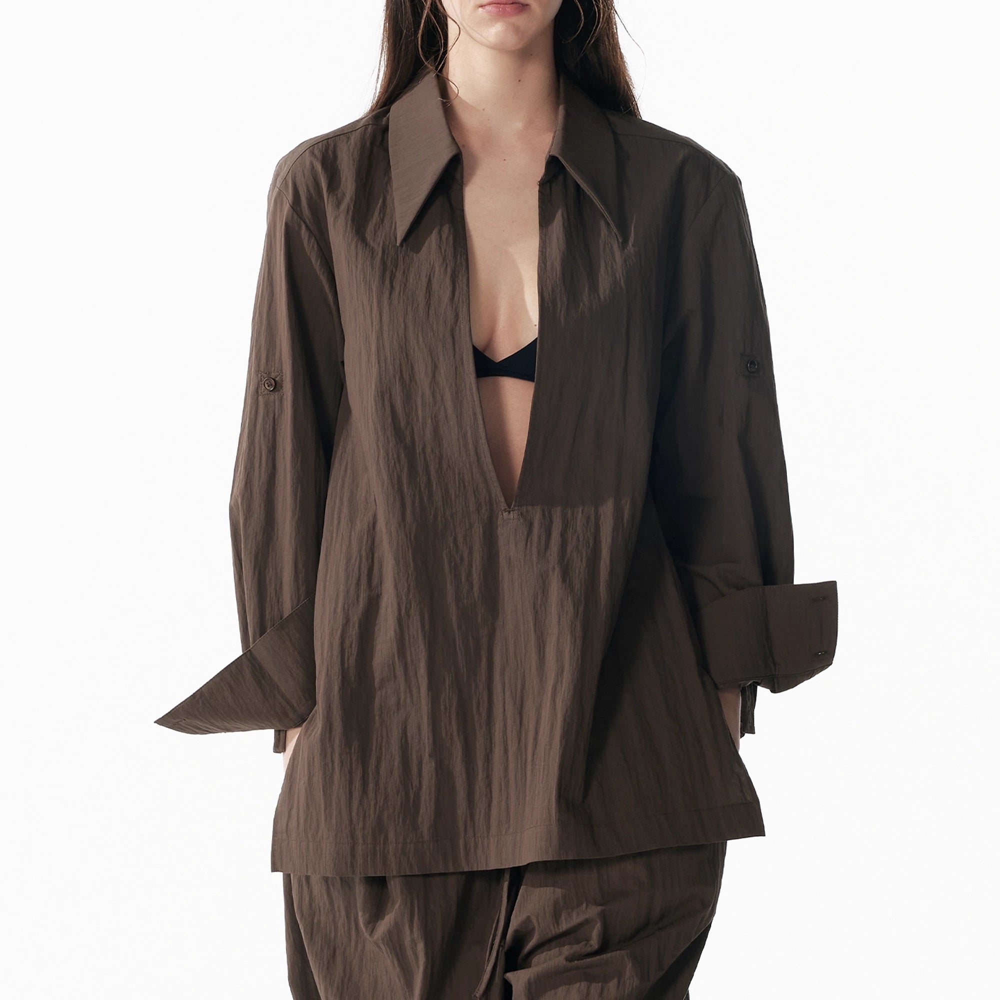 ALINNV_STUDIO_Deep_V_Linen_Shirt_Wide_Leg_Pants_Set_MISSTT