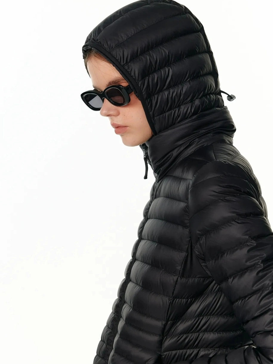 Detachable Hooded Short Down Jacket With 90 Percent White Duck Feather Down Jacket
