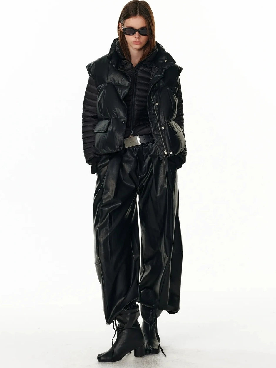 Detachable Hooded Short Down Jacket With 90 Percent White Duck Feather Down Jacket
