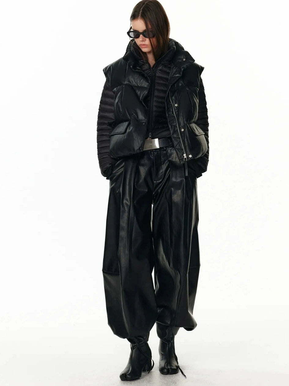 Detachable Hooded Short Down Jacket With 90 Percent White Duck Feather Down Jacket