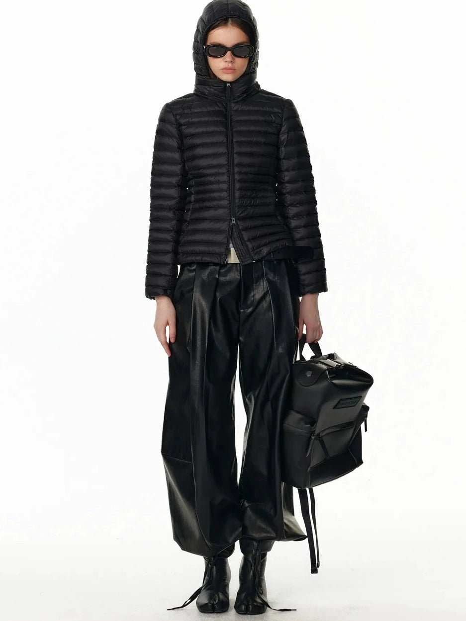 Detachable Hooded Short Down Jacket With 90 Percent White Duck Feather Down Jacket