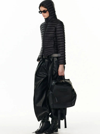 Detachable Hooded Short Down Jacket With 90 Percent White Duck Feather Down Jacket