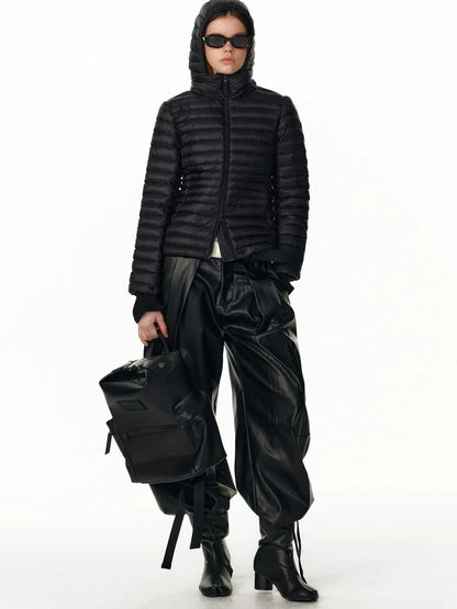 Detachable Hooded Short Down Jacket With 90 Percent White Duck Feather Down Jacket