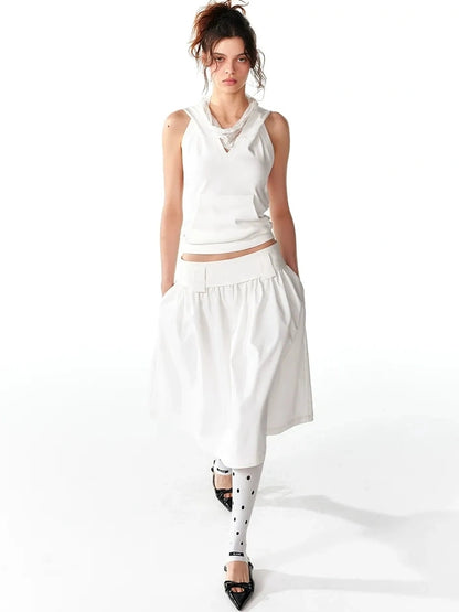 ALINNV STUDIO Double Hooded Backless Crop Top Tank Top/Camisole