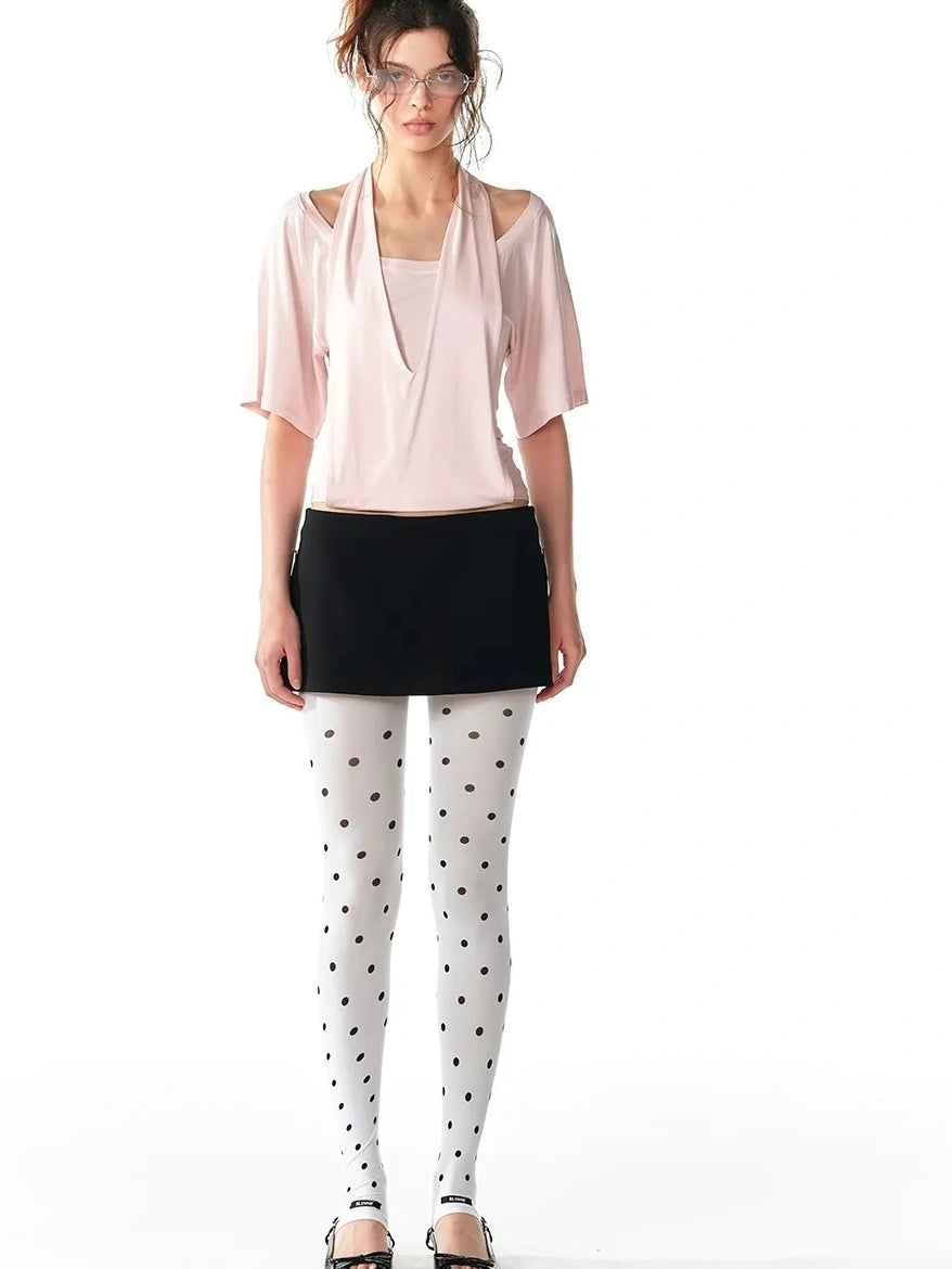 ALINNV STUDIO False Layered Halter Neck T-shirt Tank Top/Camisole