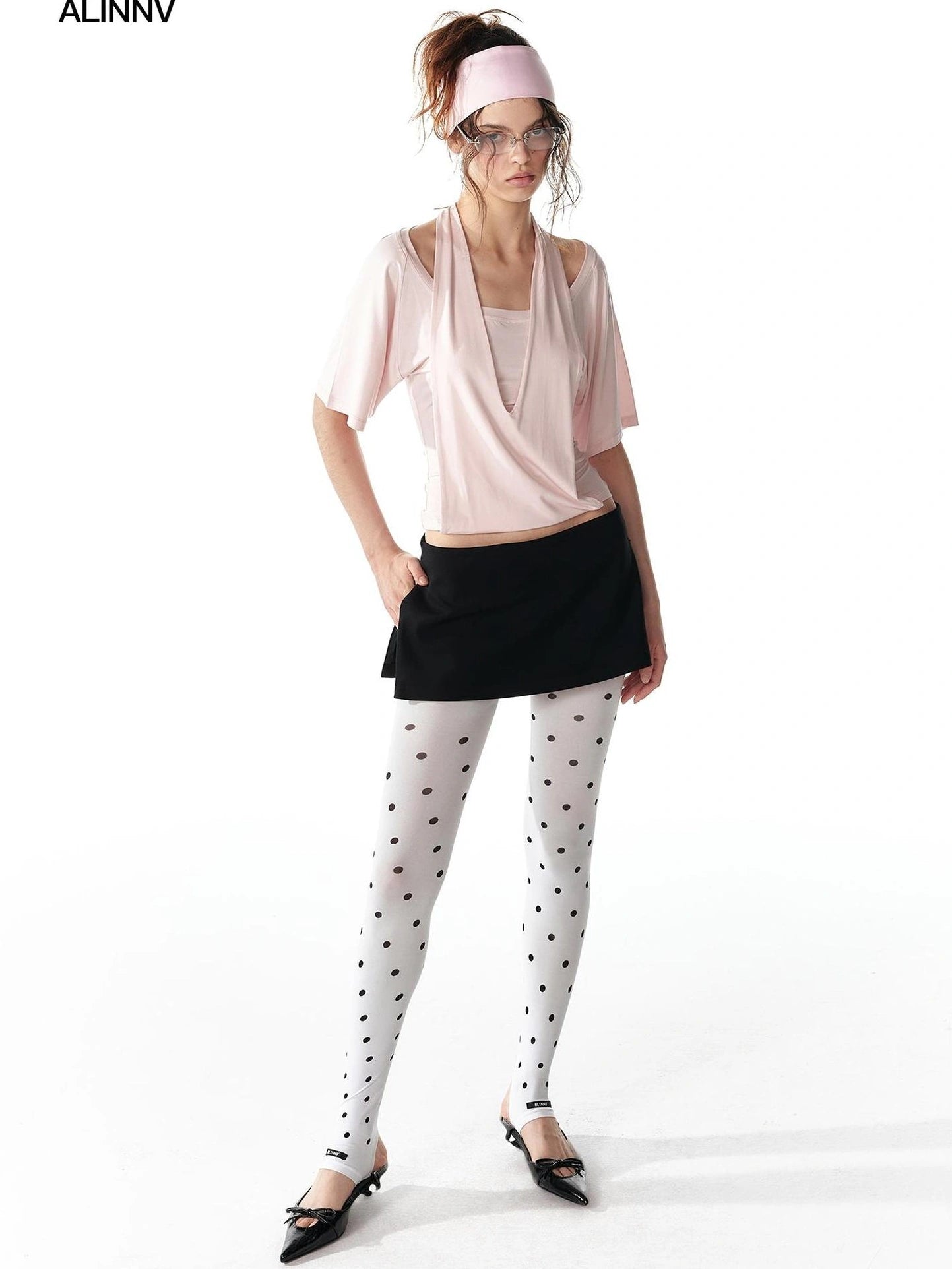 ALINNV STUDIO False Layered Halter Neck T-shirt Tank Top/Camisole