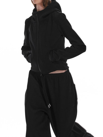 ALINNV STUDIO Fleece Lined Hooded Sweatshirt Wide Leg Pants Set