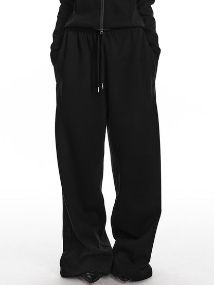 ALINNV STUDIO Fleece Lined Hooded Sweatshirt Wide Leg Pants Set