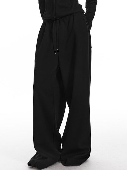 ALINNV STUDIO Fleece Lined Hooded Sweatshirt Wide Leg Pants Set