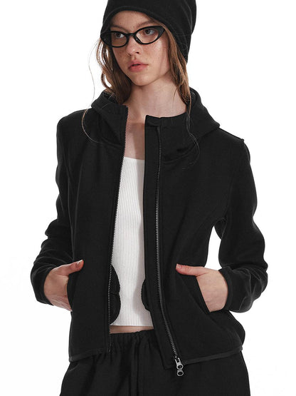 ALINNV STUDIO Fleece Lined Hooded Sweatshirt Wide Leg Pants Set